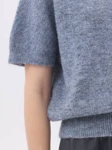 KÆRIA Hus Women's Solid Color Casual Versatile Daily Wear Knit Top - Dusty Blue - View 8