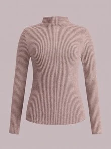 SHEIN VCAY 大尺碼女款基本款純色多件組長袖T恤內搭衫 秋季 - 彩色 - 查看 4