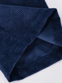 SHEIN 少女版抓絨秋季服飾 秋冬/冬季 羅紋燈芯絨 可調扣彈性腰連身褲，適合秋冬穿著，日常穿搭 - 彩色 - 查看 6