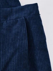 SHEIN 少女版抓絨秋季服飾 秋冬/冬季 羅紋燈芯絨 可調扣彈性腰連身褲，適合秋冬穿著，日常穿搭 - 彩色 - 查看 5