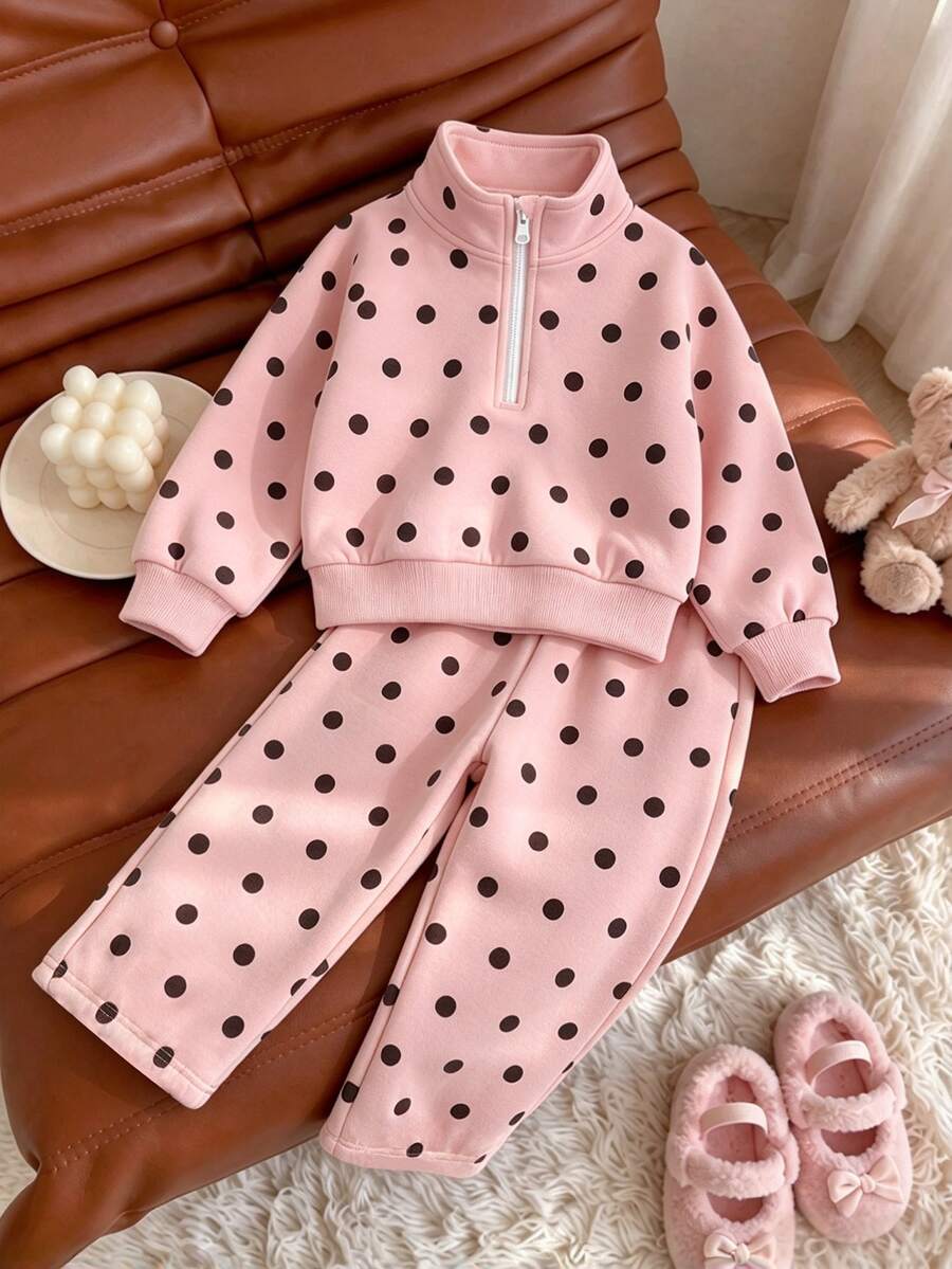 (Baby Girls Hoodie & Sweatshirt Co-Ords) - Beige - View 1