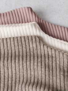 SHEIN VCAY 大尺碼女款基本款純色多件組長袖T恤內搭衫 秋季 - 彩色 - 查看 12