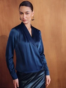 MOTF PREMIUM WOMEN'S SOLID COLOR CASUAL DAILY WEAR SHIRT - Royal Blue - View 4