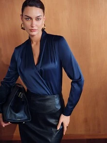 MOTF PREMIUM WOMEN'S SOLID COLOR CASUAL DAILY WEAR SHIRT - Royal Blue - View 6
