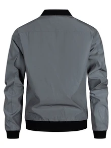Manfinity Homme Men's Plus Size Zipper Casual Versatile Daily Travel Fluorescent Jacket - Grey - View 2