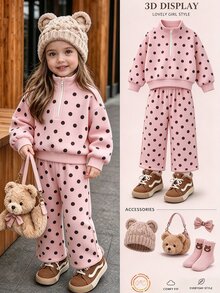 (Baby Girls Hoodie & Sweatshirt Co-Ords) - Beige - View 3