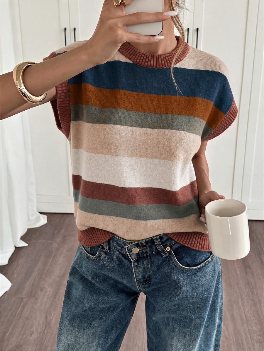 Siren Gaze Women's Colorblock Casual Daily Knit Top - Multicolor - View 1