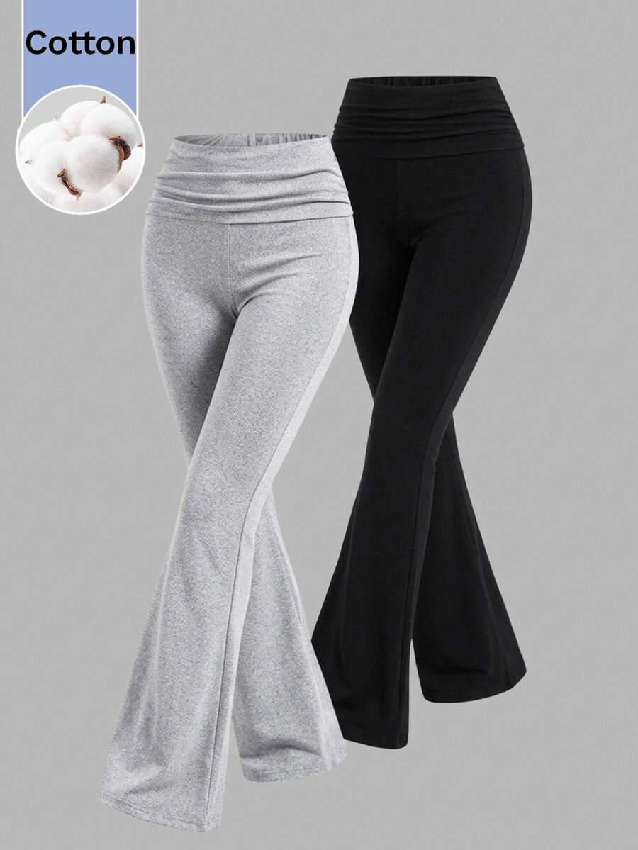 SHEIN 2PCS Teen Girls Pants - Multicolor - View 1