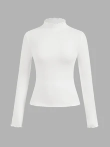 SHEIN EZwear 95%棉 3件組女款休閒修身長袖T恤套裝，女款秋冬服飾，2000年代風格，Y2K，女款通勤穿搭，性感，鄉村風，時尚，基礎款，女款西式風格穿搭，度假穿搭，返校舞會，感恩節，萬聖節，聖誕節 - 彩色 - 查看 5