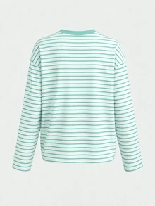 Teen Girl Striped Casual Daily Long Sleeve T-Shirt - Multicolor - View 2