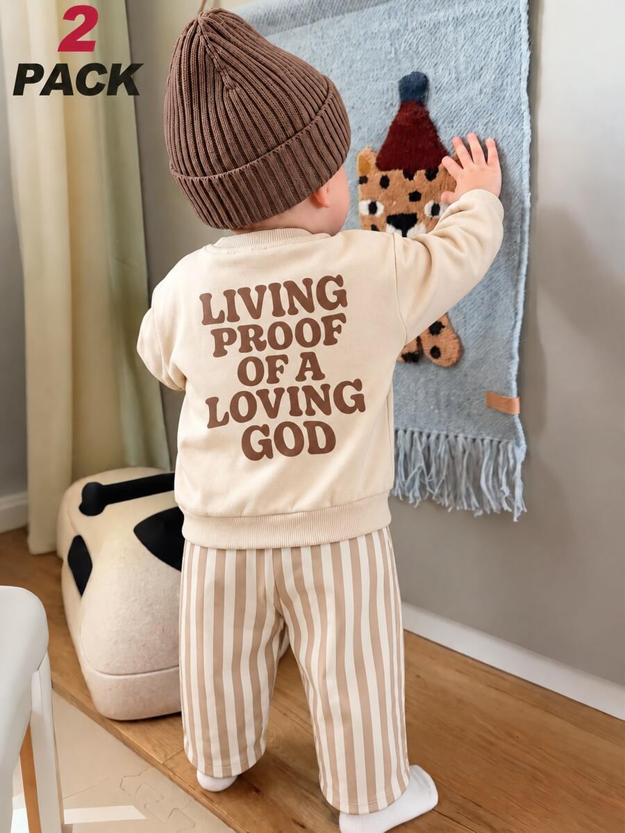 SHEIN Playful Pals 2pcs/Set, Baby Boy Simple Casual Style, Front And ...