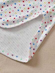 SHEIN Playful Pals 女童 2 件組可愛冰淇淋刺繡羅紋連帽上衣與淺藍色純色內搭褲套裝，甜美風 - 藍色 - 查看 9