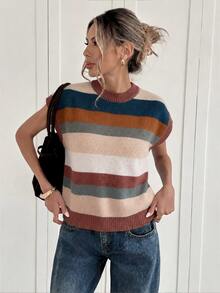 Siren Gaze Women's Colorblock Casual Daily Knit Top - Multicolor - View 4