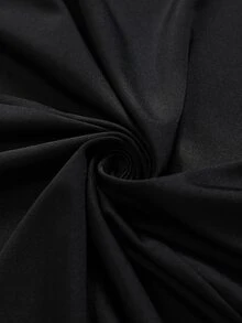 Cravure Plus Size Women Elegant Party Commute Date Evening Banquet Cocktail Slimming Asymmetric Shawl Bodycon Sexy Dress Fall - Black - View 4