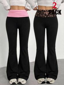 2PCS Tween Girls Pants Kids - Multicolor - View 2