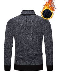 Manfinity Homme Men's Colorblock Casual Versatile Daily Wear Long Sleeve Sweater - Black - View 3