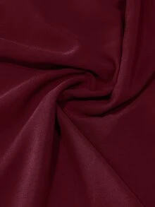 Vesra 女款素色高領燈籠袖優雅雪紡洋裝 - 中紫紅色 - 查看 3