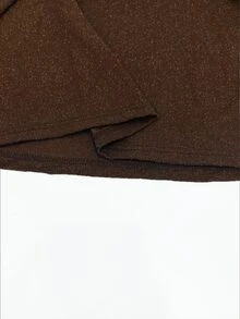 Linhara Plus Size Women's Shiny Glitter Top, Loose Batwing Mid-Sleeve, Asymmetrical Shoulder Sexy Slimming T-Shirt - Brown - View 7