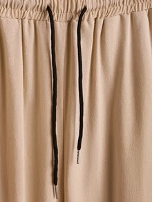 Core Aspect Men's Solid Color Short Sleeve Shirt And Long Pants Casual Daily Outfit - Apricot - View 5