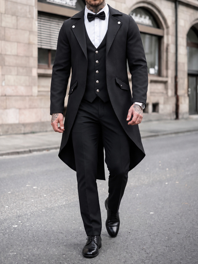 Manfinity Bizformal Men's Casual Loose Fit Commuter Versatile Trench Coat