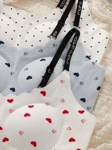 Tween Girl All-Over Print Colorblock Casual Everyday Spaghetti Strap Bralette - Multicolor - View 4