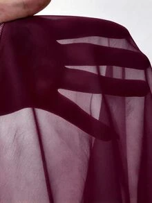 Viva Relle Plus Size Sexy Cold Shoulder Spaghetti Strap Front Short Back Long Burgundy Dress Fall - Red Violet - View 6