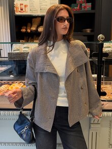 Aloruh Women Overcoats,Autumn,Winter - Khaki - View 3