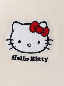 HELLO KITTY AND FRIENDS | SHEIN GraphicGems 女童 2 件套針織套裝，圓領毛衣與裙子，毛巾刺繡套頭針織上衣搭配紅色裙子，柔軟舒適，簡約可愛優雅風，長袖，適合旅行與外出，秋冬穿著 - 粉色 - 查看 5
