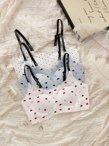 Tween Girl All-Over Print Colorblock Casual Everyday Spaghetti Strap Bralette - Multicolor - View 8