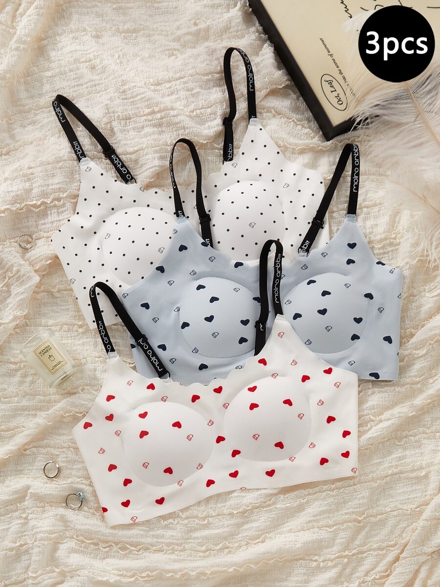 Tween Girl All-Over Print Colorblock Casual Everyday Spaghetti Strap Bralette - Multicolor - View 1