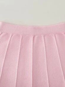 HELLO KITTY AND FRIENDS | SHEIN GraphicGems 女童 2 件套針織套裝，圓領毛衣與裙子，毛巾刺繡套頭針織上衣搭配紅色裙子，柔軟舒適，簡約可愛優雅風，長袖，適合旅行與外出，秋冬穿著 - 粉色 - 查看 8