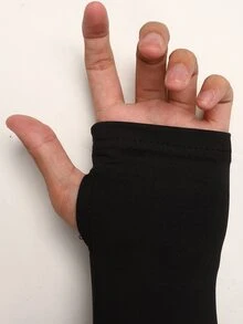Barn- och tonårstjejens höst/vinter casual vardagsoutfit med stickad jacka med bokstavstryck i enfärgad svart, färgblockerad midja och utsvängda benbyxor, Back to School - Svart - Visa 7