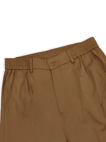 Manfinity Homme Men Plain Button Front Pocket Simple Design Casual Cargo Pants, Daily Wear, Fall - Brown - View 5
