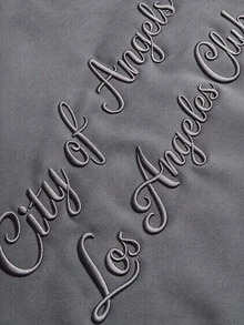 Manfinity Roghcode Men's Letter Embroidered Long Sleeve Casual Hoodie - Grey - View 2