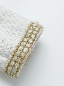 LUMIGAL 女款優雅長袖夾克，配編織飾邊與金屬單排扣 - 白色 - 查看 5