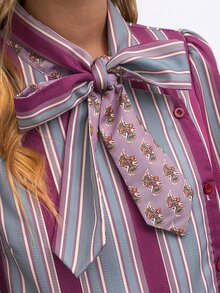 Nöista Skjorta med slips och rosett, två prinsar, vändbar slips och rosett - Rosa - Visa 6