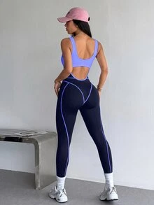 Slayform Women's Colorblock Casual Versatile Daily Wear Sports Jumpsuit - Multicolor - View 7