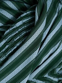 Nöista Women's Striped Pleated Casual Daily Wear Blouse - Dark Green - View 9
