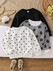 3PCS Young Girls Sweatshirts - Multicolor - View 1