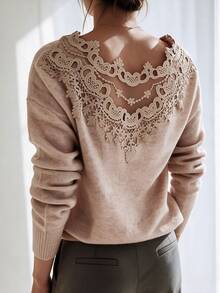 Holdful Holdful Women's Minimalist Comfortable Long Sleeve Sweater, Warm For Autumn/Winter - Champagne - View 2