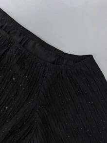 Velvienne Versatile Premium Sequin Knit 2 Pieces Set Plus Size - Black - View 5