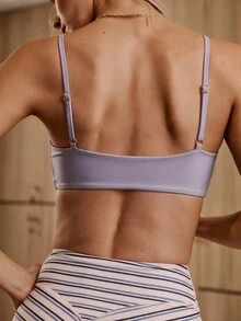 Aralina 女款極簡休閒運動內衣，適用瑜珈與健身 - 紫色 - 查看 2