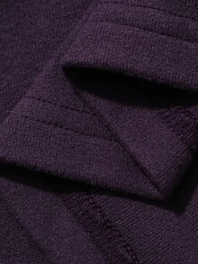 DAZY Women's All-Season Purple Letter Print Fitted Cropped Thumbhole Long Sleeve Fitness Base Layer Casual Streetwear Sports T-Shirt - Purple - View 7