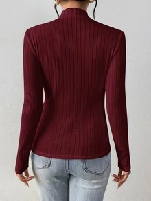 SHEIN Frenchy 女款純色休閒日常長袖T恤 2件/包 - 彩色 - 查看 6