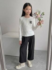 Dazy Kids Tween Girl Digital Print Casual Daily Long Sleeve T-Shirt - White - View 5