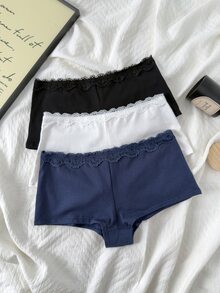 Napfluff Women's Lace Patchwork Hipster Panties 3-Pack - Multicolor - View 4