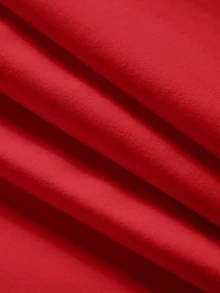 SHEIN BASICS 女款奶油白色立領上衣，修身剪裁，長袖，假領，秋季女款，適合辦公室日常，極簡基本款，優雅端莊 - 紅色 - 查看 6