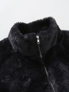 PAVTROS Men's Casual Fashion Vintage Loose Fuzzy Vest, Essential For Outings, Perfect Gift For Family And Friends - Black - View 3