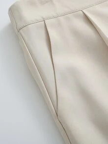 SHEIN Women's Colorblock Long Sleeve Jacket And Pants Casual Elegant Daily Set Office Business - Apricot - View 6