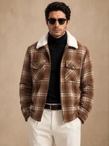Core Aspect Men's Casual Jacket, Suitable For Wearing In Spring And Autumn. Black Jacket, Men's Button-Up Jacket ... - Multicolor - View 3